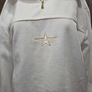 Bogner White Fleece with Gold Star Embroidery